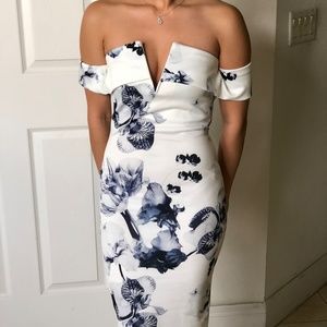 ASOS Floral Off the Shoulder  Dress / Size 4 Small